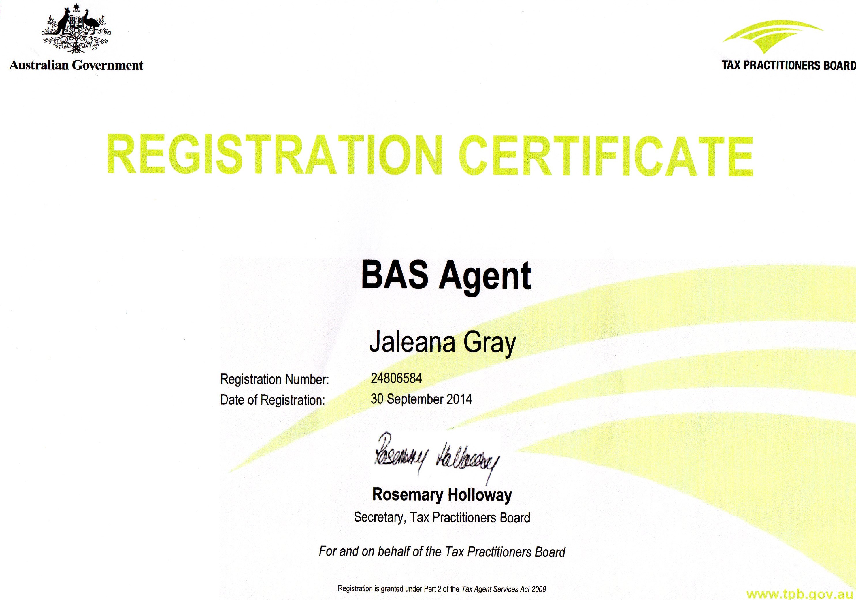 BAS Agent license